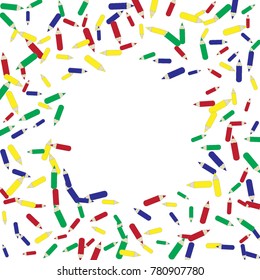 Vector Confetti Background Pattern. Element of design. Color pencils on a white  background
