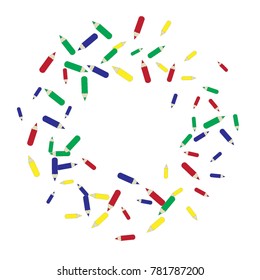 Vector Confetti Background Pattern. Element of design. Color pencils on a white  background
