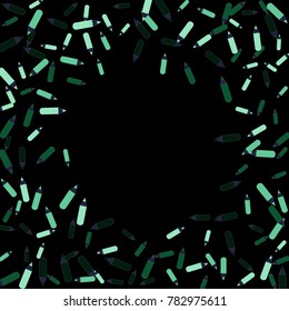 Vector Confetti Background Pattern. Element of design. Color pencils on a  black  background