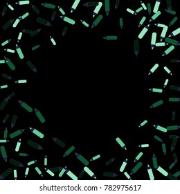 Vector Confetti Background Pattern. Element of design. Color pencils on a  black  background