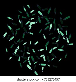 Vector Confetti Background Pattern. Element of design. Color pencils on a  black  background
