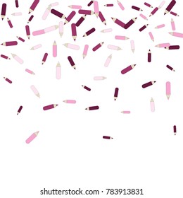 Vector Confetti Background Pattern. Element of design. Color pencils on a  white  background
