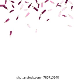 Vector Confetti Background Pattern. Element of design. Color pencils on a  white  background
