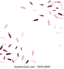 Vector Confetti Background Pattern. Element of design. Color pencils on a  white  background
