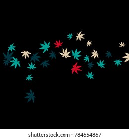 Vector Confetti Background Pattern. Element of design. Colored leaves on a blue background
