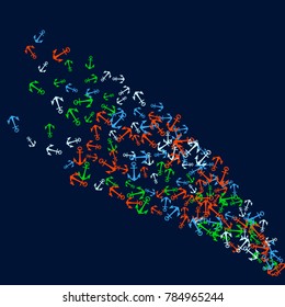 Vector Confetti Background Pattern. Element of design. Color anchors on a blue background