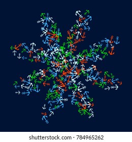 Vector Confetti Background Pattern. Element of design. Color anchors on a blue background