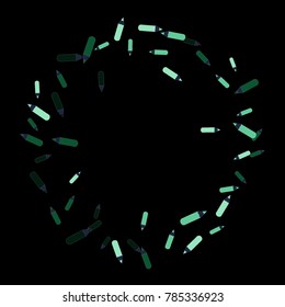 Vector Confetti Background Pattern. Element of design. Color pencils on a  black  background