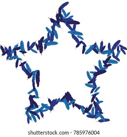Vector Confetti Background Pattern. Element of design. Colored feathers on a white background

