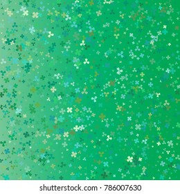 Vector Confetti Background Pattern. Element of design. Clover leaves on a green background