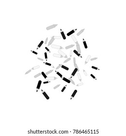Vector Confetti Background Pattern. Element of design. Color pencils on a  white  background