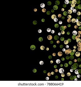 Vector Confetti Background Pattern. Element of design. Colored stylized berries on a black background