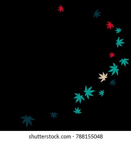 Vector Confetti Background Pattern. Element of design. Colored leaves on a black background