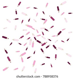 Vector Confetti Background Pattern. Element of design. Color pencils on a  white  background