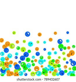 Vector Confetti Background Pattern. Element of design. Colored emoticons on a white background