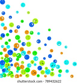 Vector Confetti Background Pattern. Element of design. Colored emoticons on a white background