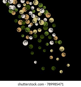 Vector Confetti Background Pattern. Element of design. Colored stylized berries on a black background