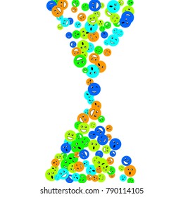 Vector Confetti Background Pattern. Element of design. Colored emoticons on a white background
