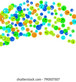 Vector Confetti Background Pattern. Element of design. Colored emoticons on a white background
