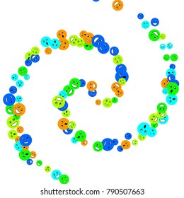 Vector Confetti Background Pattern. Element of design. Colored emoticons on a white background