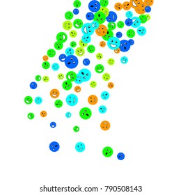 Vector Confetti Background Pattern. Element of design. Colored emoticons on a white background