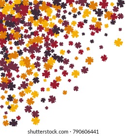 Vector Confetti Background Pattern. Element of design. Clover leaves on a white background