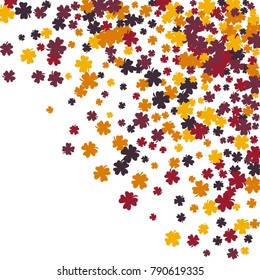 Vector Confetti Background Pattern. Element of design. Clover leaves on a white background