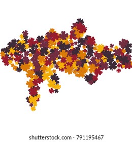 Vector Confetti Background Pattern. Element of design. Clover leaves on a white background