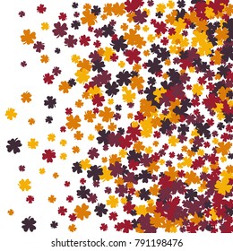 Vector Confetti Background Pattern. Element of design. Clover leaves on a white background