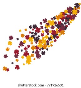Vector Confetti Background Pattern. Element of design. Clover leaves on a white background