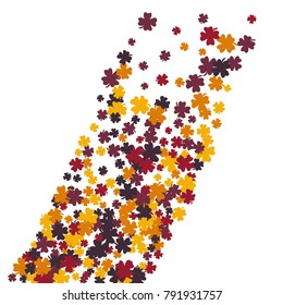 Vector Confetti Background Pattern. Element of design. Clover leaves on a white background