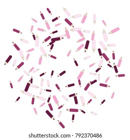 Vector Confetti Background Pattern. Element of design. Color pencils on a  white  background