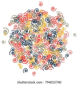 Vector Confetti Background Pattern. Element of design. Color spirals on a white background