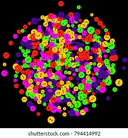 Vector Confetti Background Pattern. Element of design. Colored buttons on a white background