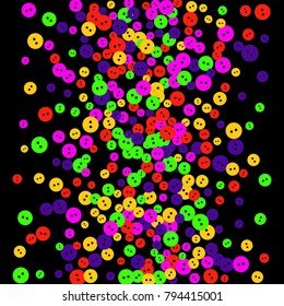 Vector Confetti Background Pattern. Element of design. Colored buttons on a white background