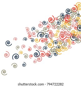 Vector Confetti Background Pattern. Element of design. Color spirals on a white background