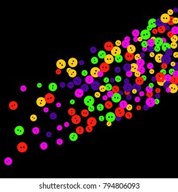 Vector Confetti Background Pattern. Element of design. Colored buttons on a black background