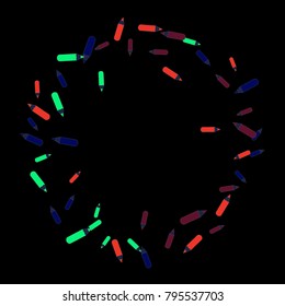 Vector Confetti Background Pattern. Element of design. Color pencils on a black background
