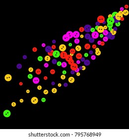 Vector Confetti Background Pattern. Element of design. Colored buttons on a black background
