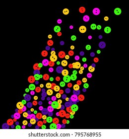 Vector Confetti Background Pattern. Element of design. Colored buttons on a black background
