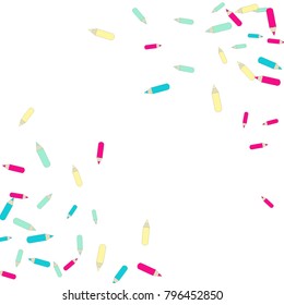 Vector Confetti Background Pattern. Element of design. Color pencils on a white  background