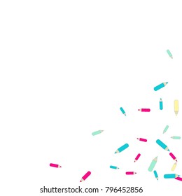 Vector Confetti Background Pattern. Element of design. Color pencils on a white  background