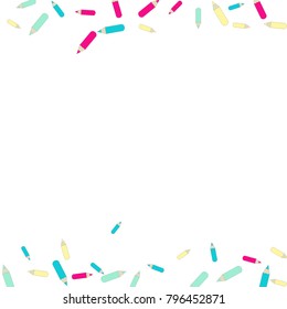 Vector Confetti Background Pattern. Element of design. Color pencils on a white  background