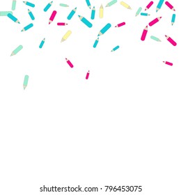 Vector Confetti Background Pattern. Element of design. Color pencils on a white  background