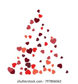 Vector Confetti Background Pattern. Element of design. Colored hearts on a white background