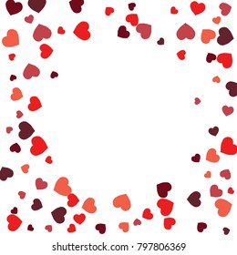 Vector Confetti Background Pattern. Element of design. Colored hearts on a white background