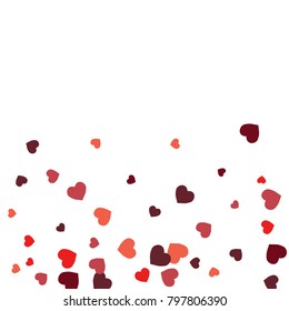 Vector Confetti Background Pattern. Element of design. Colored hearts on a white background