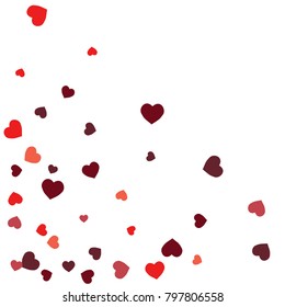 Vector Confetti Background Pattern. Element of design. Colored hearts on a white background