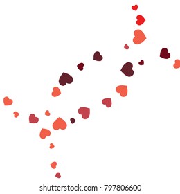 Vector Confetti Background Pattern. Element of design. Colored hearts on a white background