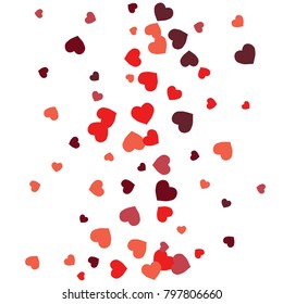 Vector Confetti Background Pattern. Element of design. Colored hearts on a white background